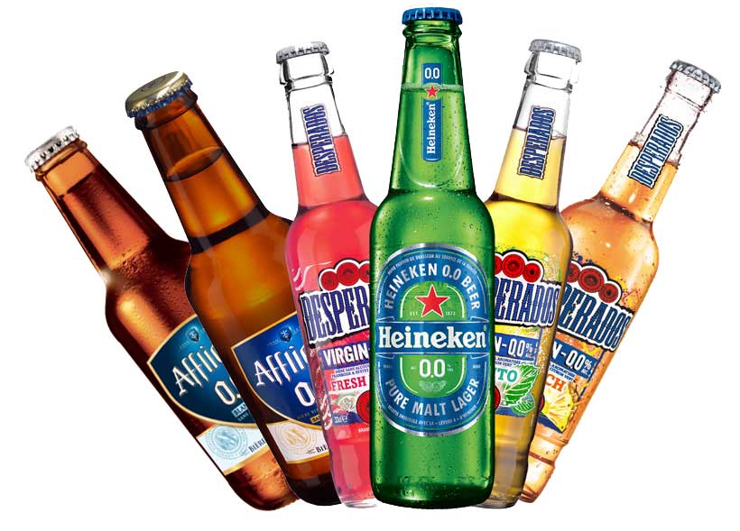 Quatre marques stratégiques proposent au moins une référence sans alcool : Heineken®, Desperados®, Affligem® et Gallia®.