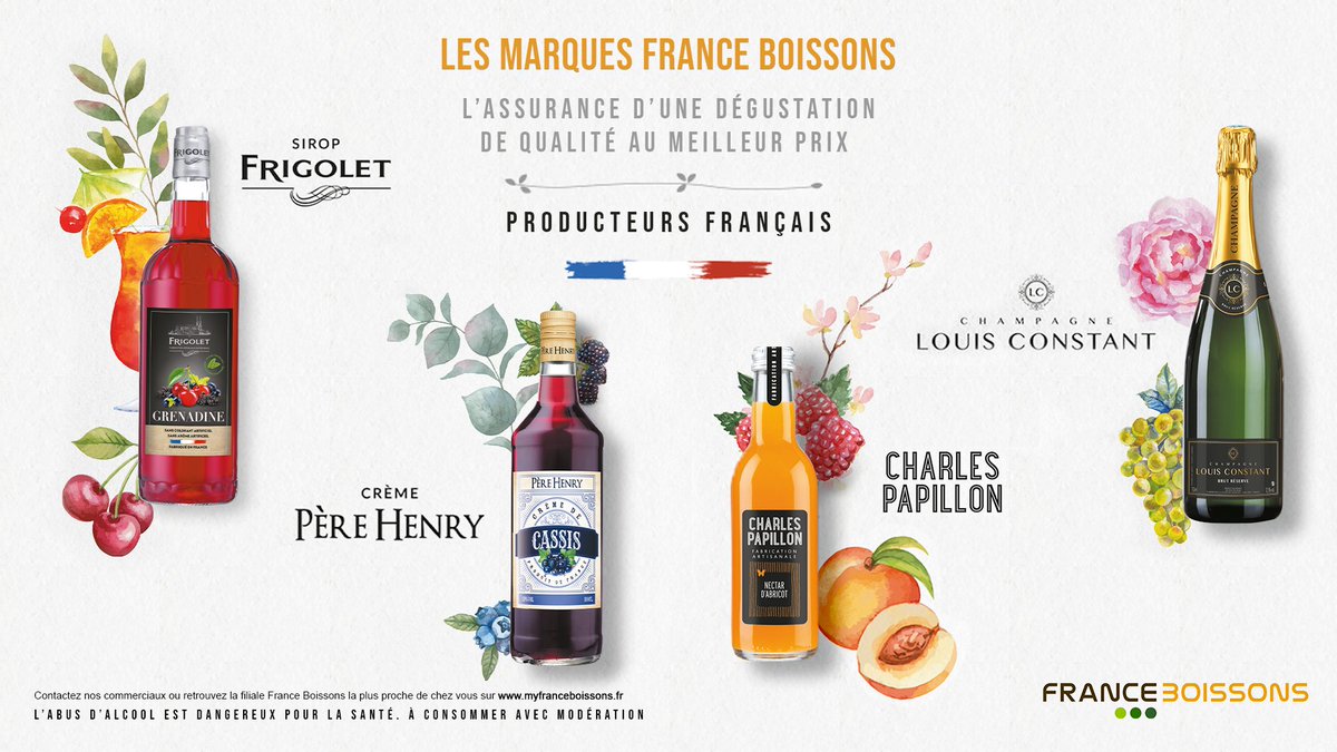 Frigolet, père Henry, Louis Constant, Charles Papillons, marques distributeur France Boissons